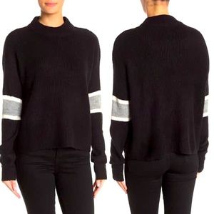 John & Jenn
Varsity Stripe Mock Neck Pullover